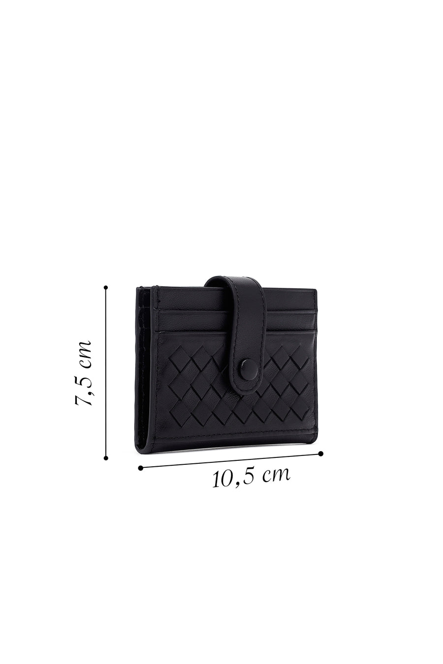 Men's Black Braided Leather Cardholder