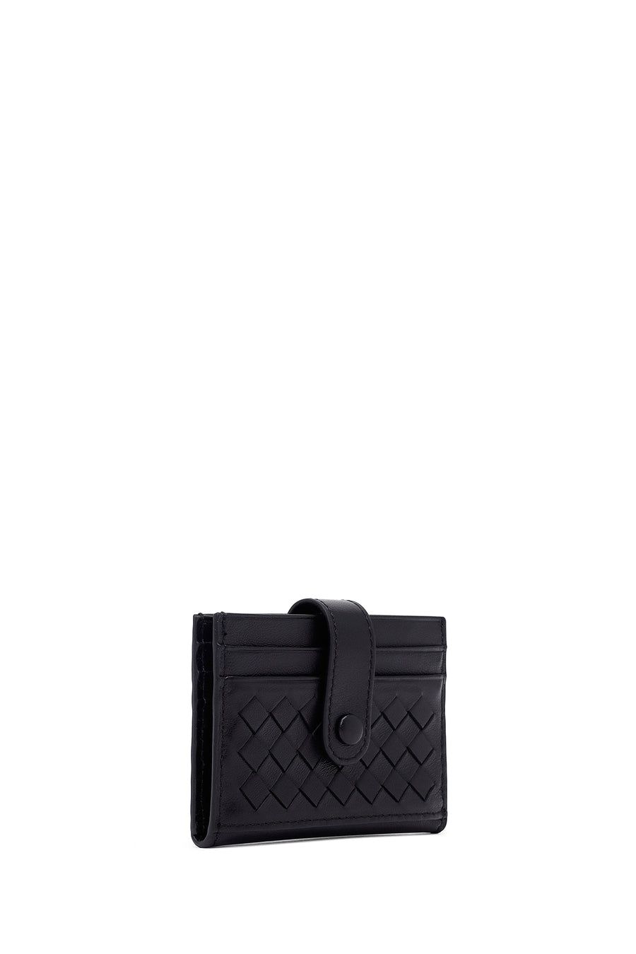 Men's Black Braided Leather Cardholder