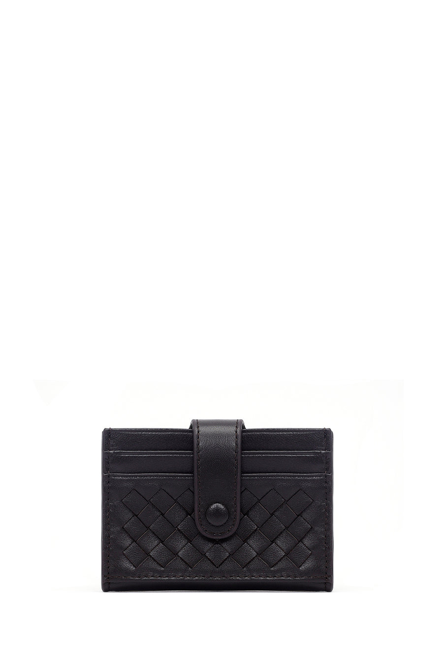 Men's Brown Braided Leather Cardholder 000A2D361429 | Derimod