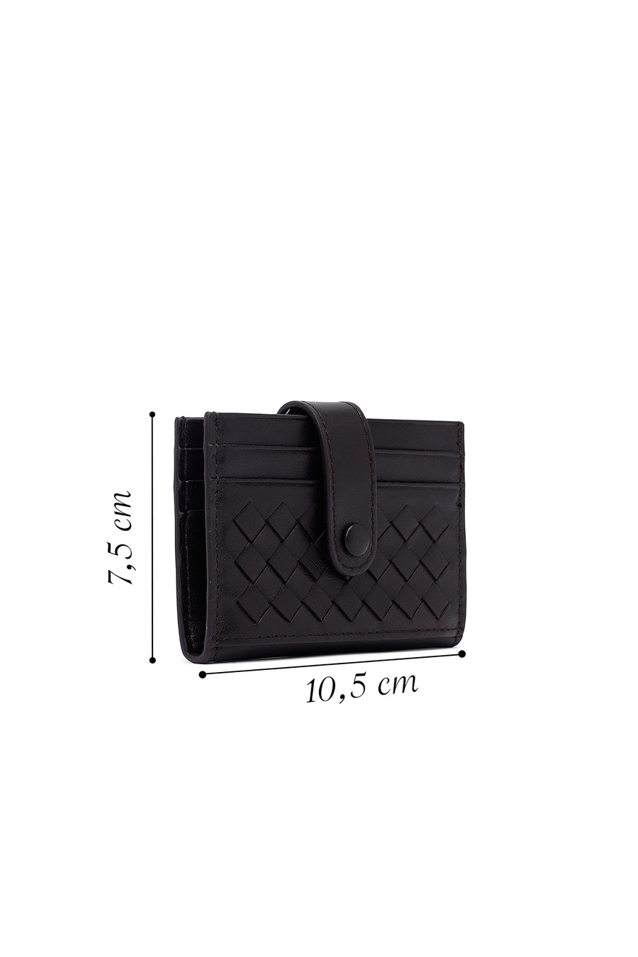 Men's Brown Braided Leather Cardholder