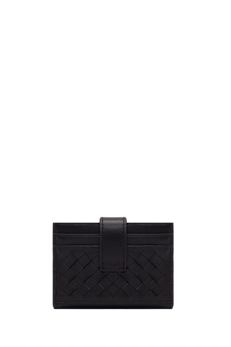 Men's Brown Braided Leather Cardholder