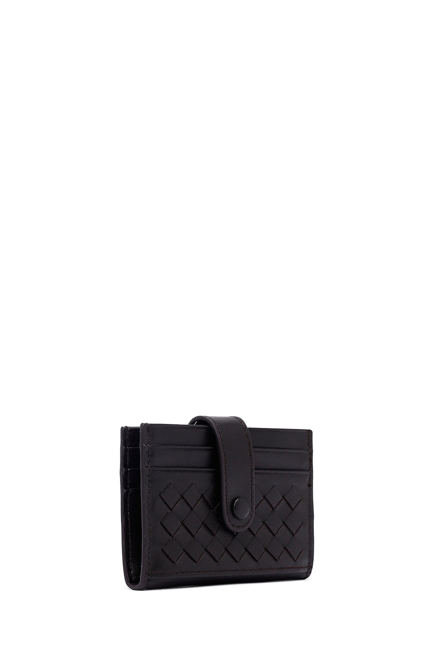 Men's Brown Braided Leather Cardholder
