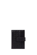 Men's Brown Braided Leather Cardholder | Derimod