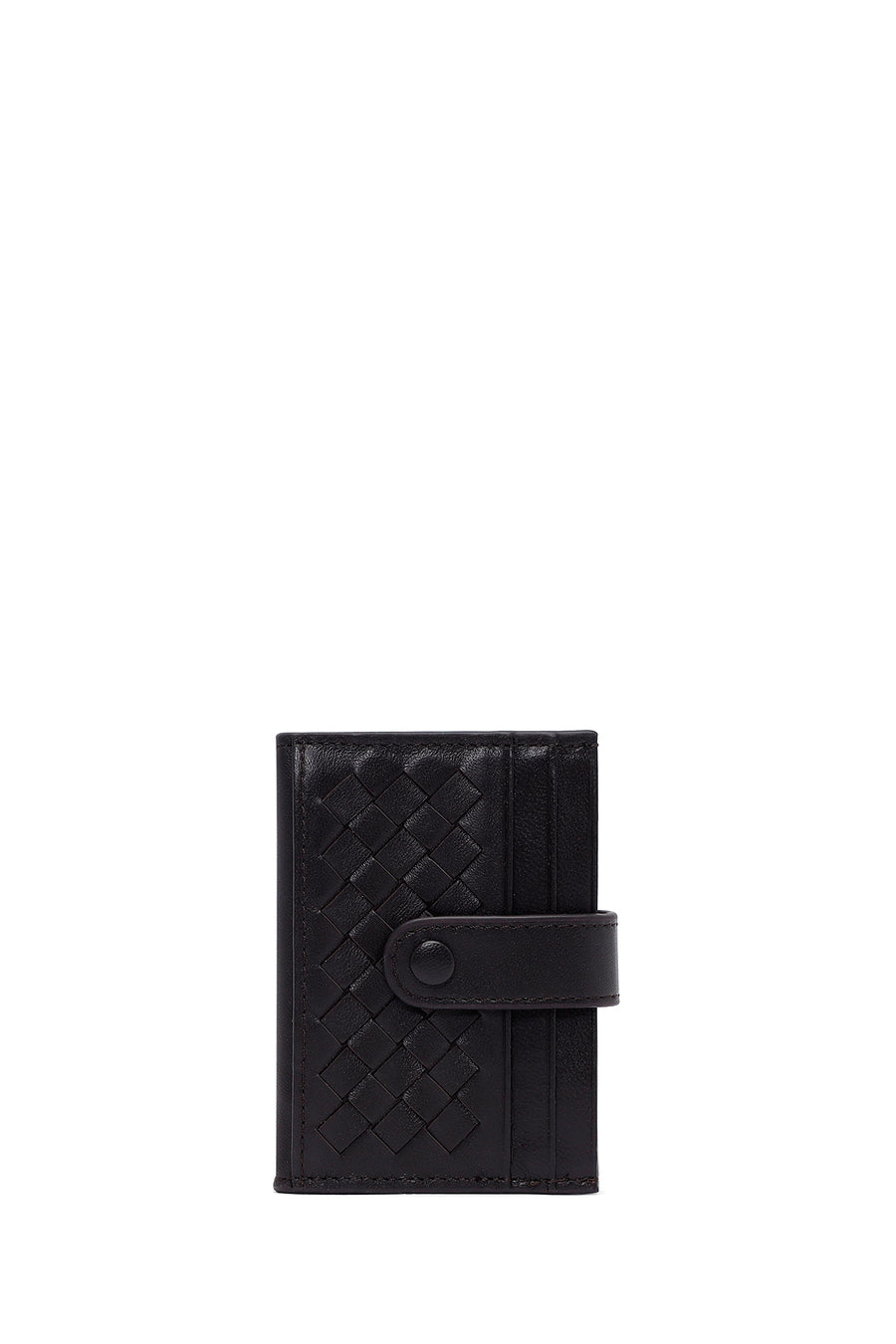 Men's Brown Braided Leather Cardholder