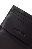 Men's Brown Braided Leather Cardholder | Derimod