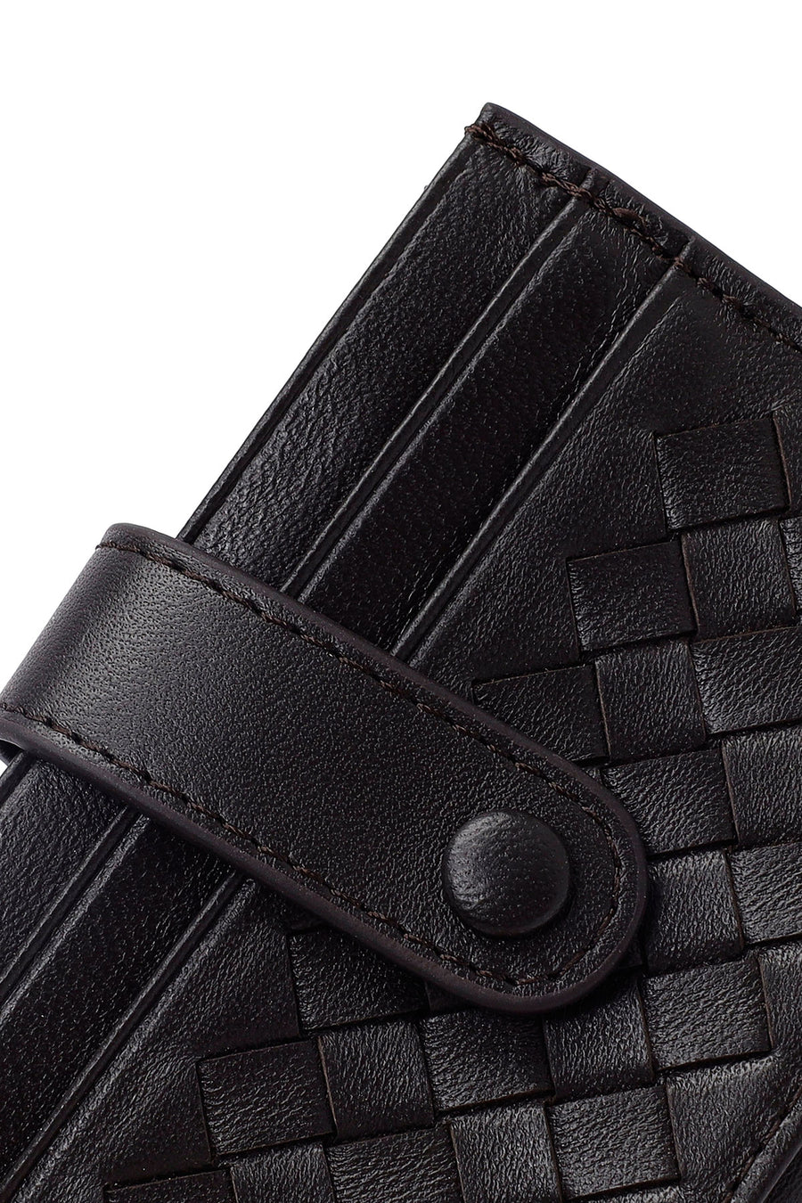 Men's Brown Braided Leather Cardholder