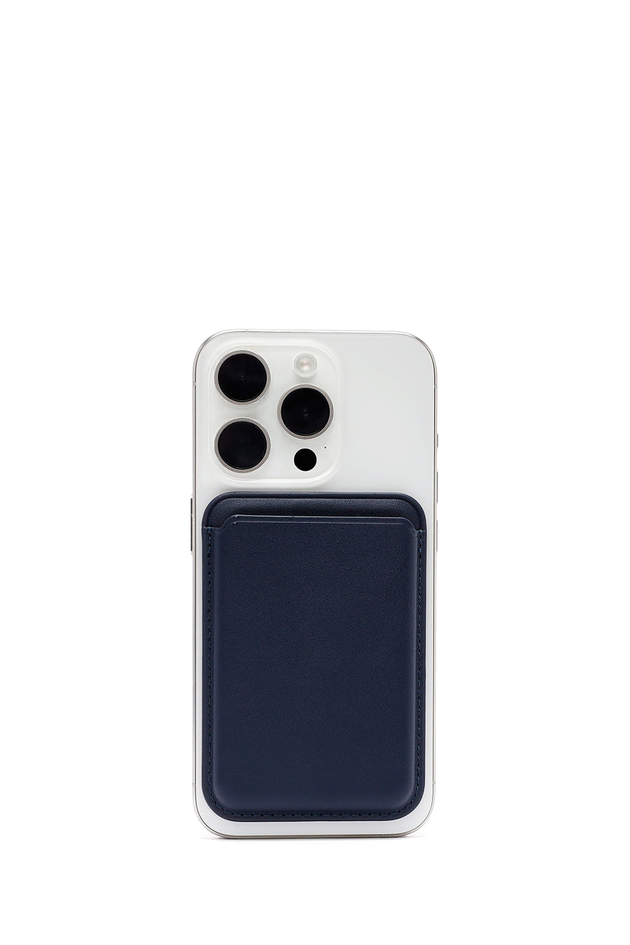 Men's Navy Leather Magnetic Wallet