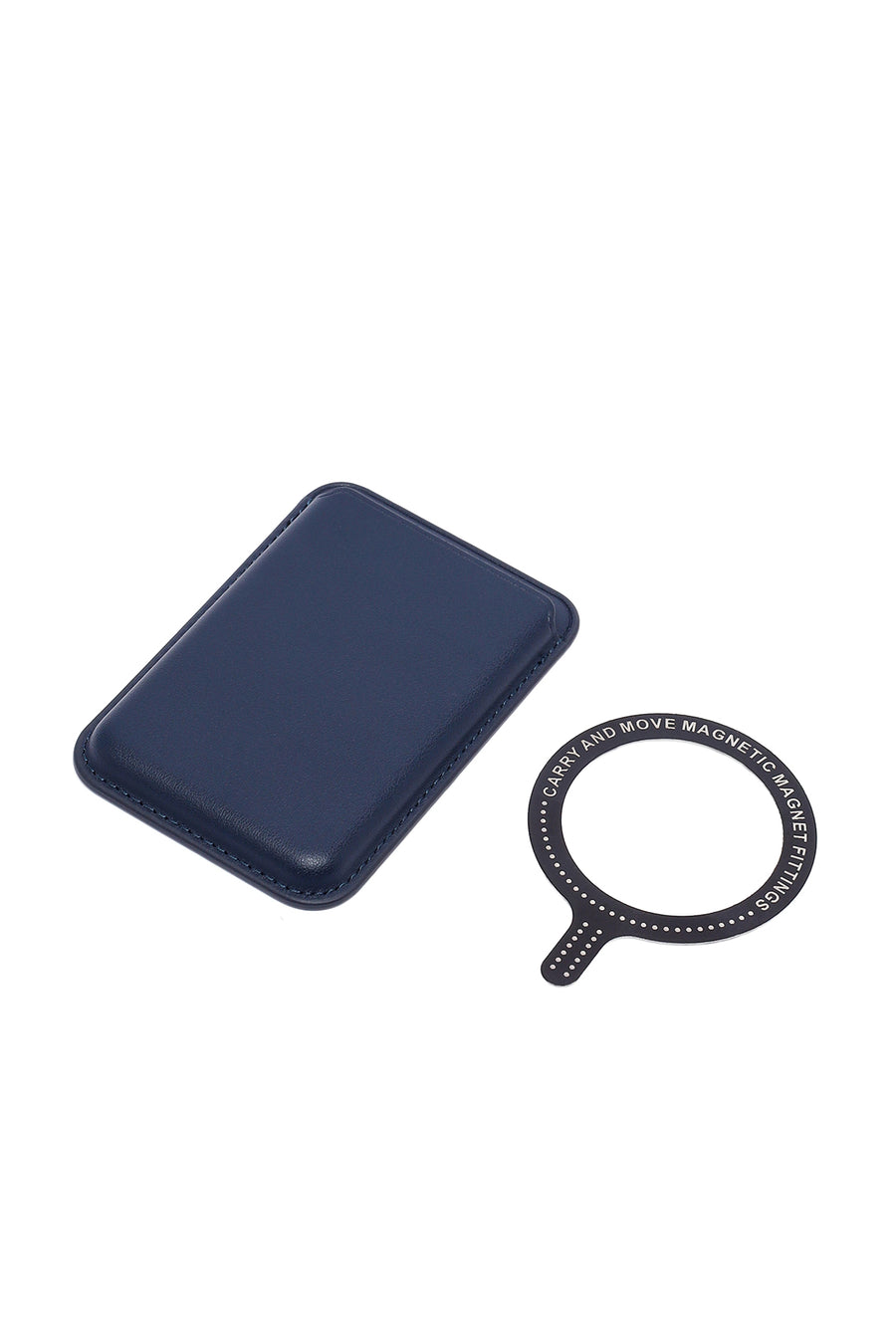 Men's Navy Leather Magnetic Wallet