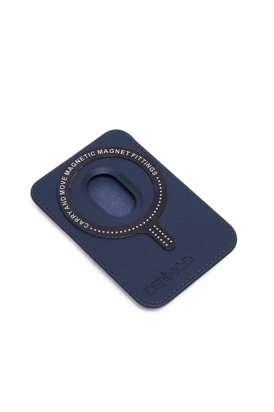 Men's Navy Leather Magnetic Wallet