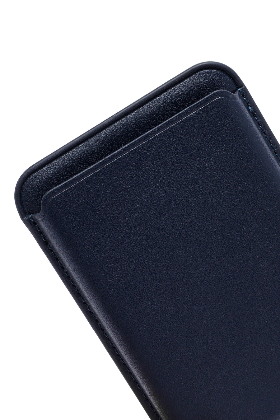 Men's Navy Leather Magnetic Wallet