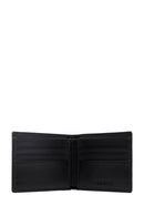 Men's Black Braided Leather Wallet | Derimod