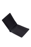 Men's Black Braided Leather Wallet | Derimod