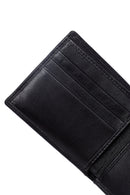 Men's Black Braided Leather Wallet | Derimod