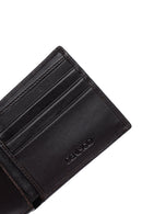 Men's Brown Braided Leather Wallet | Derimod