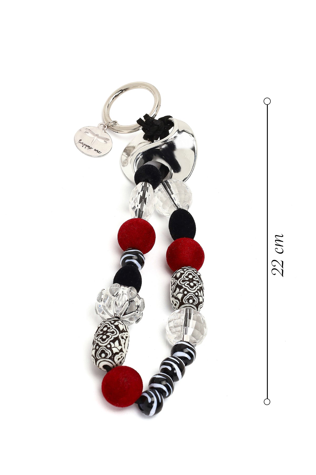 Kadın Siyah Boncuklu Metal Charm