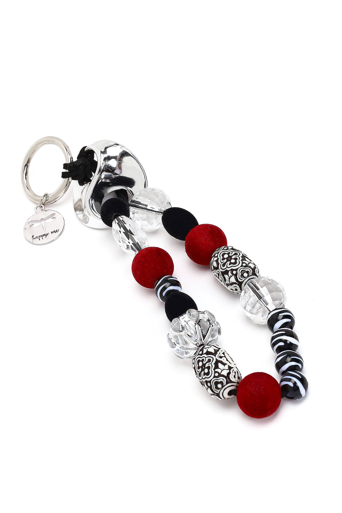 Kadın Siyah Boncuklu Metal Charm