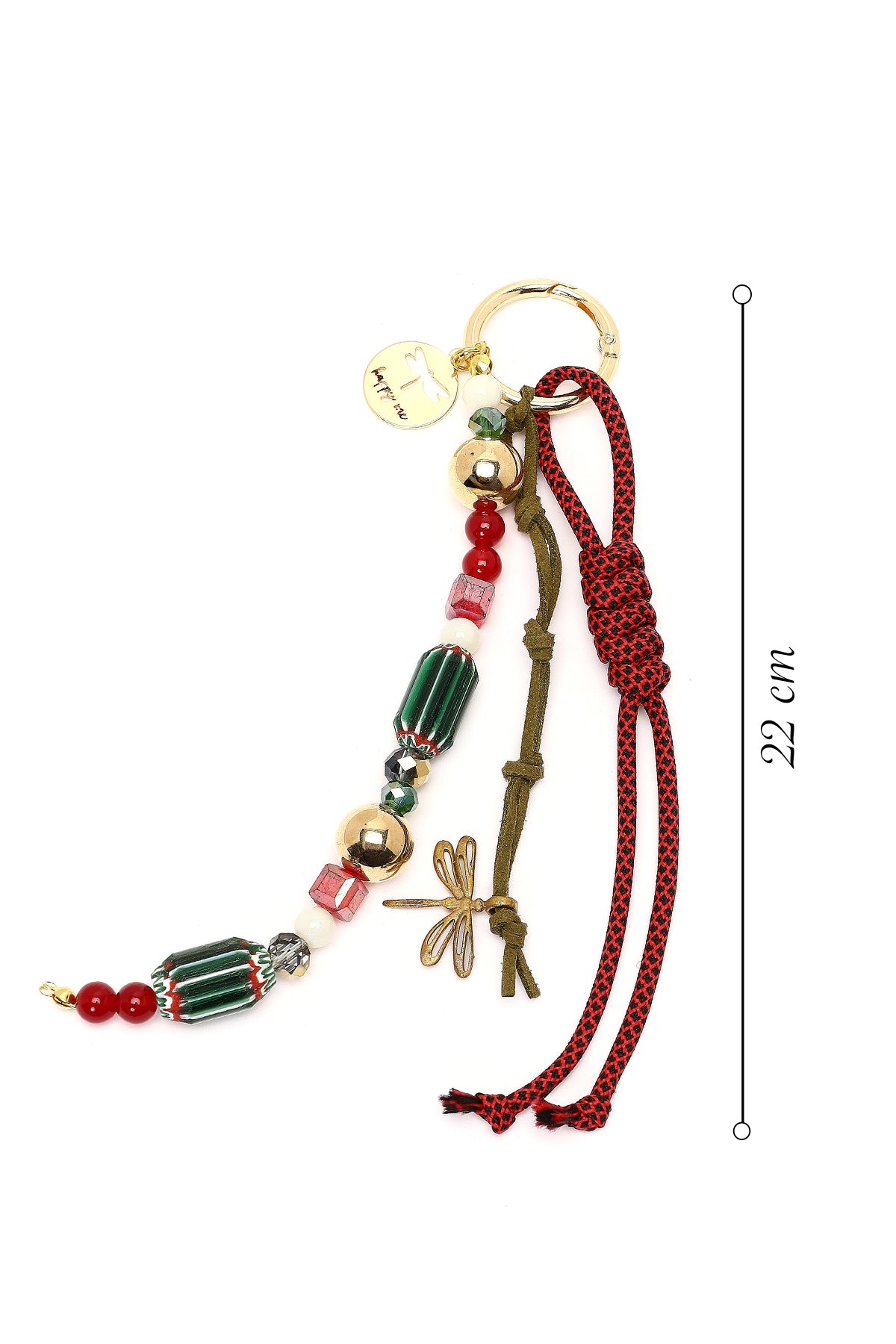 Kadın Kırmızı Boncuklu Metal Charm