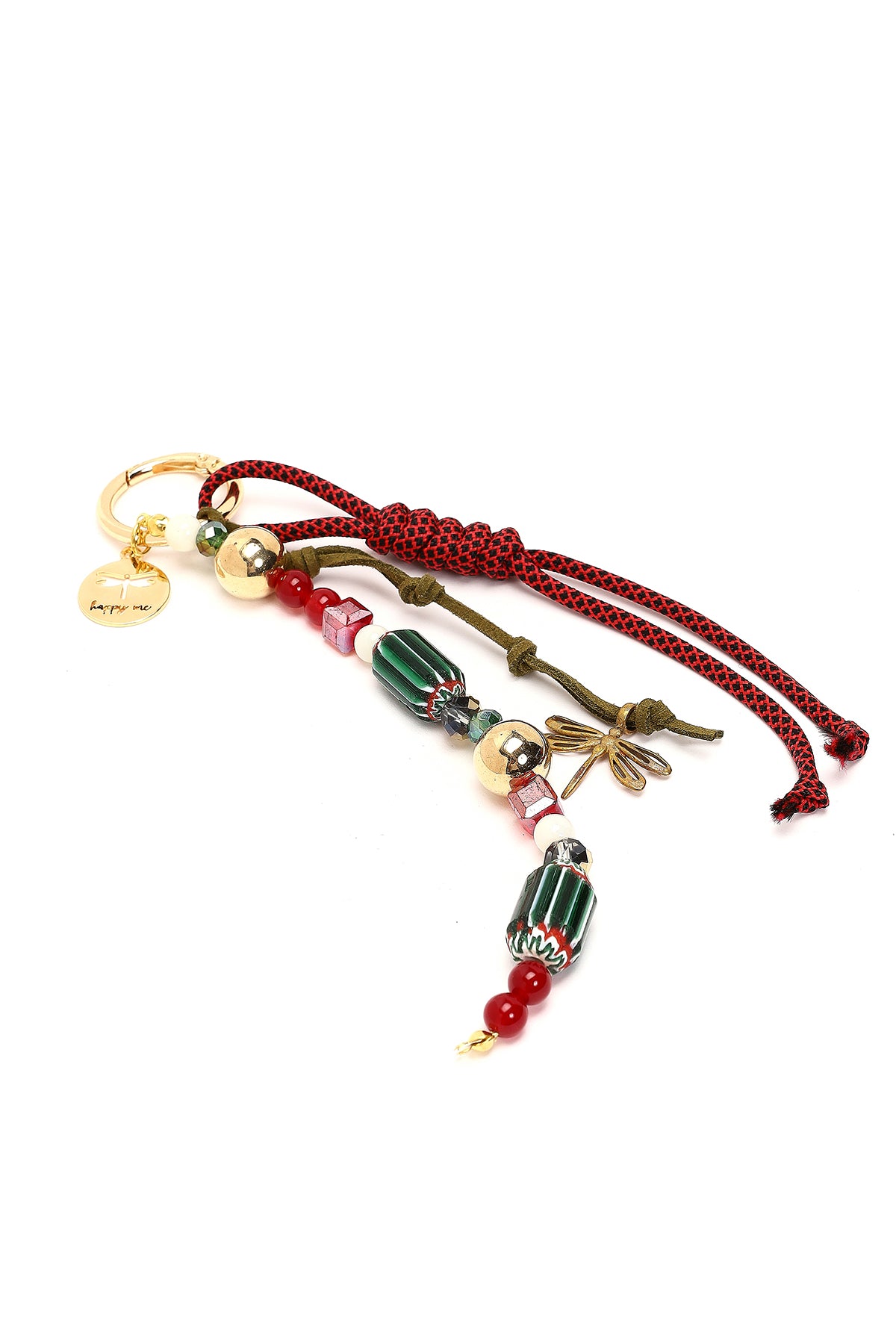 Kadın Kırmızı Boncuklu Metal Charm