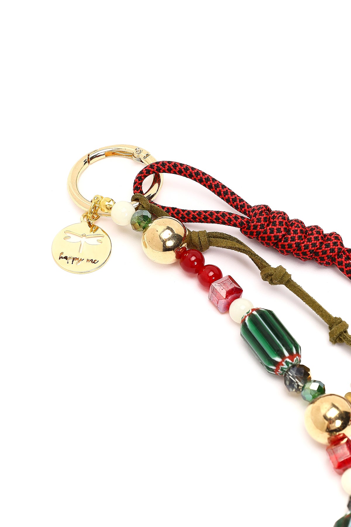 Kadın Kırmızı Boncuklu Metal Charm