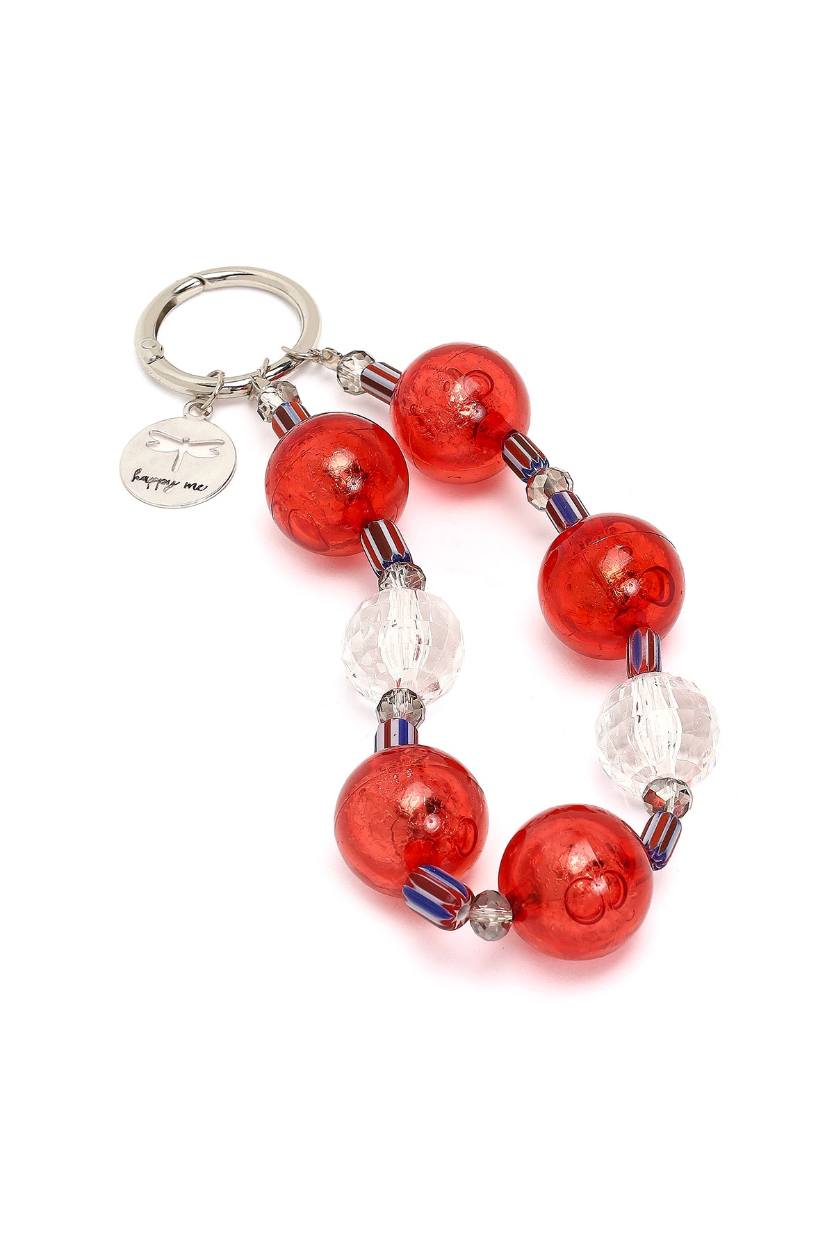 Kadın Kırmızı Boncuklu Metal Charm