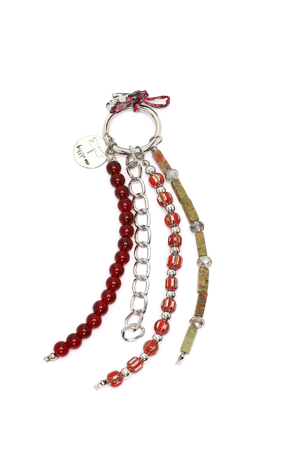 Kadın Bordo Boncuklu Metal Charm