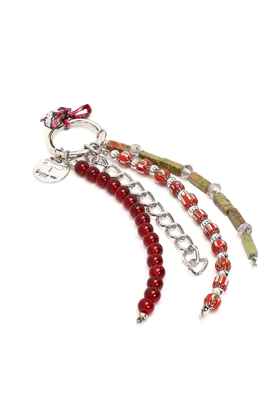Kadın Bordo Boncuklu Metal Charm