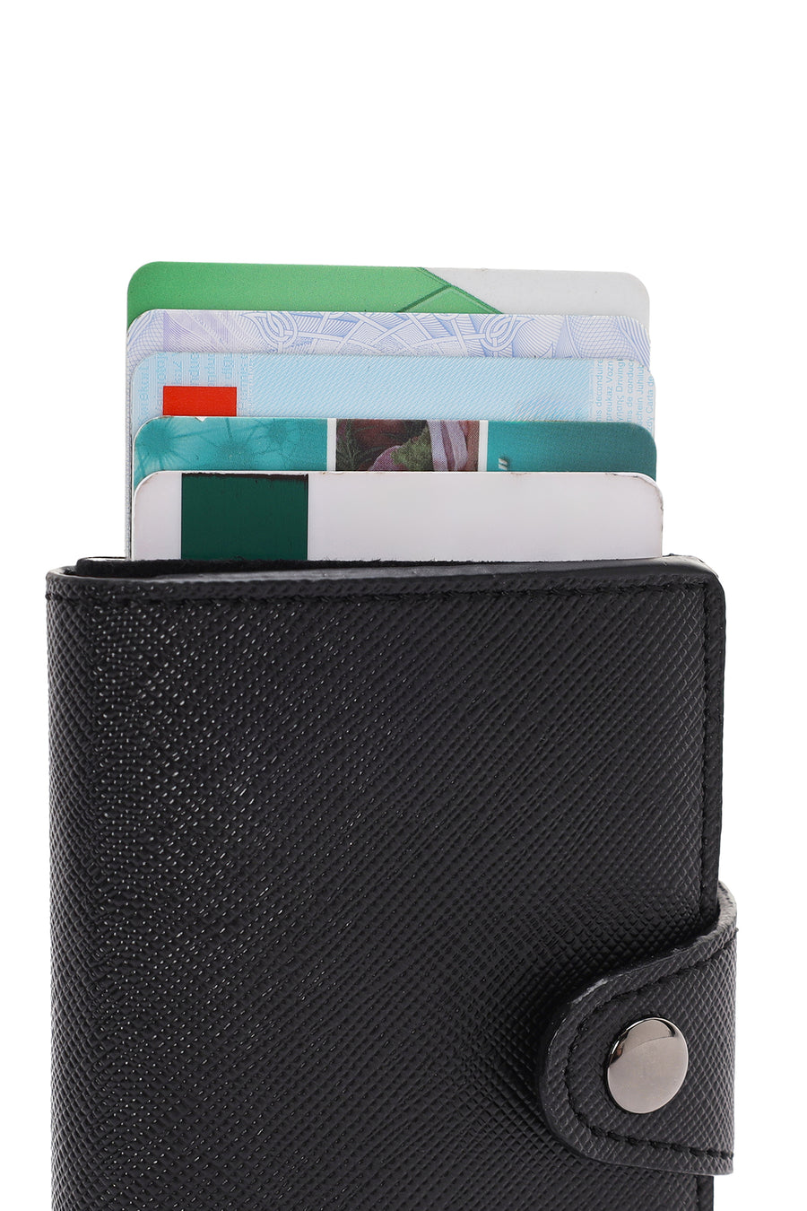 Women's Black Mechanical Card Holder