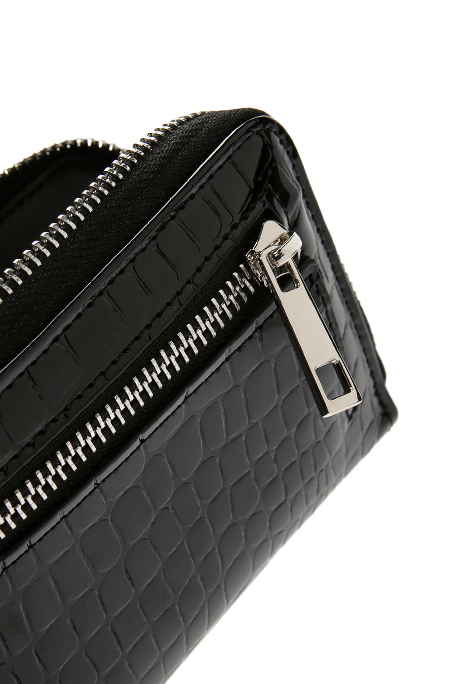 Women's Black Crocodile Patterned Card Holder