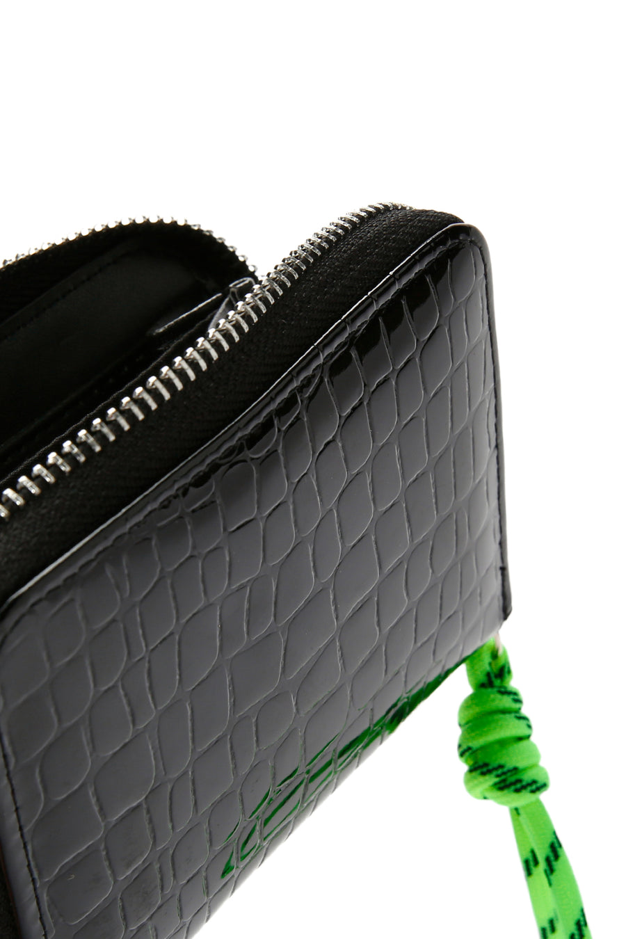 Women's Black Crocodile Patterned Card Holder