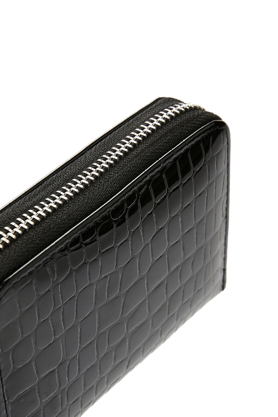 Women's Black Crocodile Patterned Card Holder