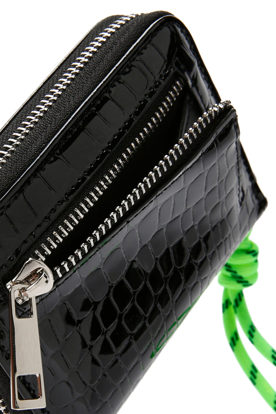 Women's Black Crocodile Patterned Card Holder