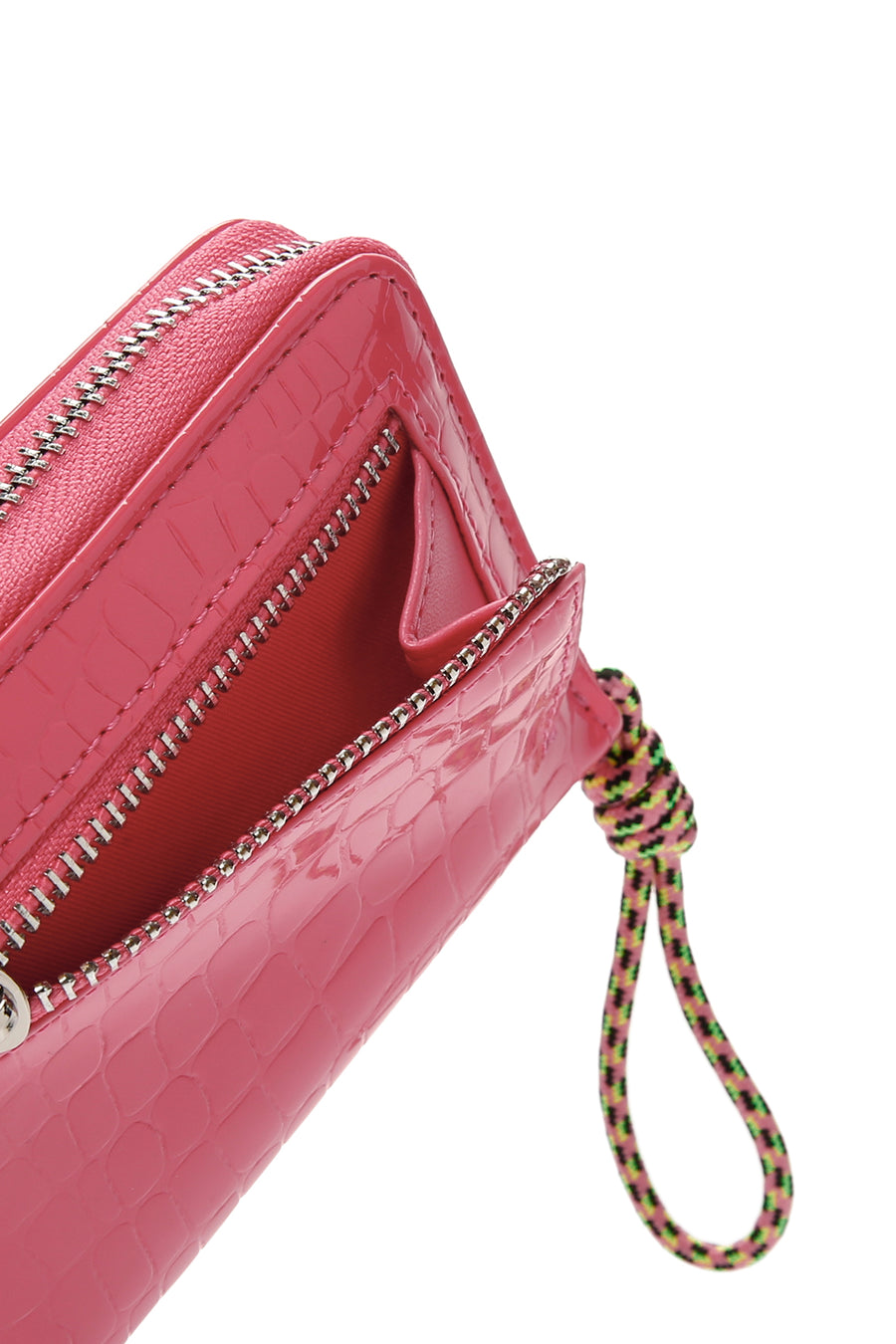 Women's Pink Crocodile Patterned Card Holder