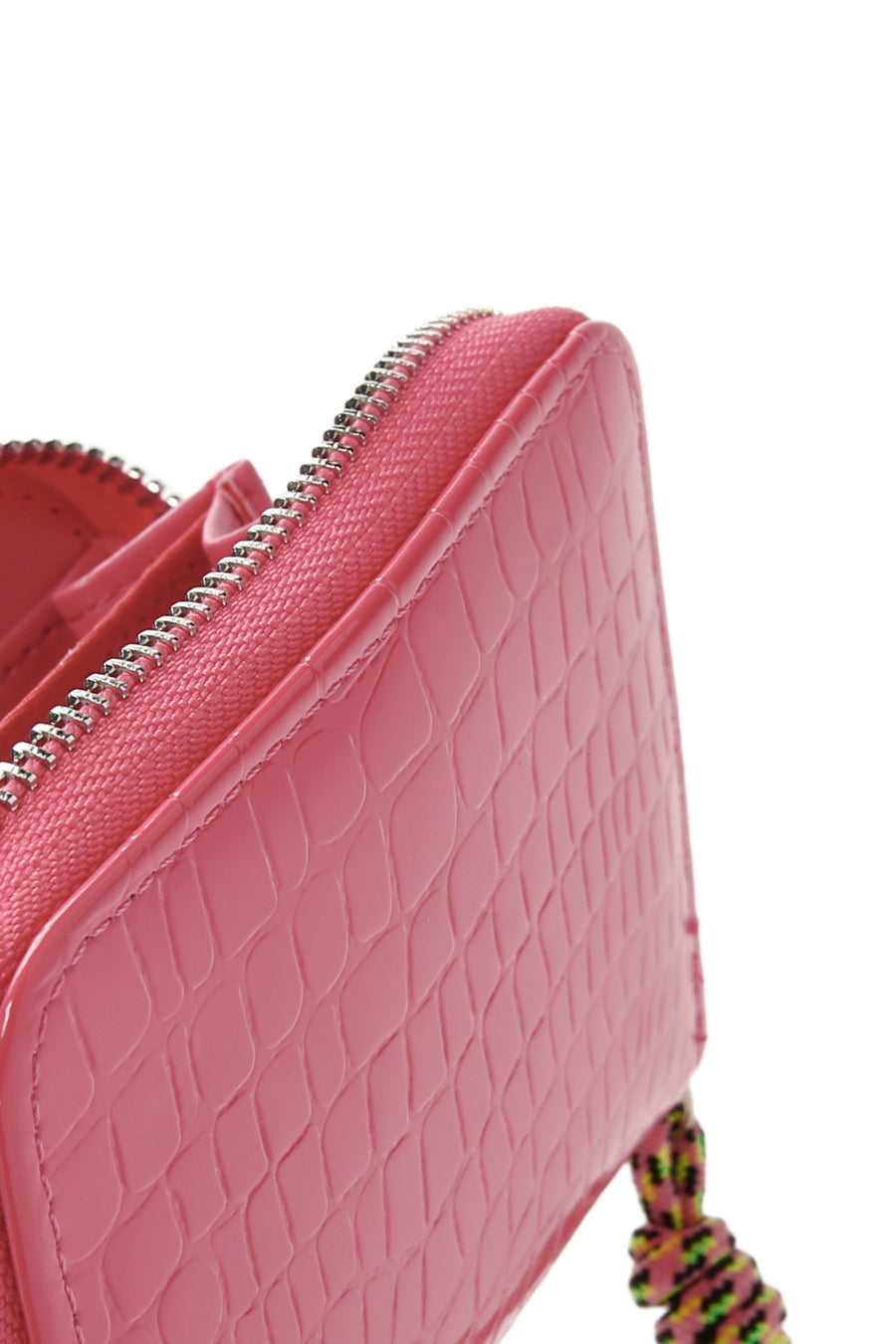 Women's Pink Crocodile Patterned Card Holder