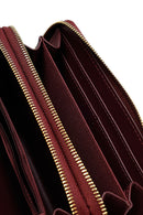 Kadın Bordo Kroko Cüzdan | Derimod