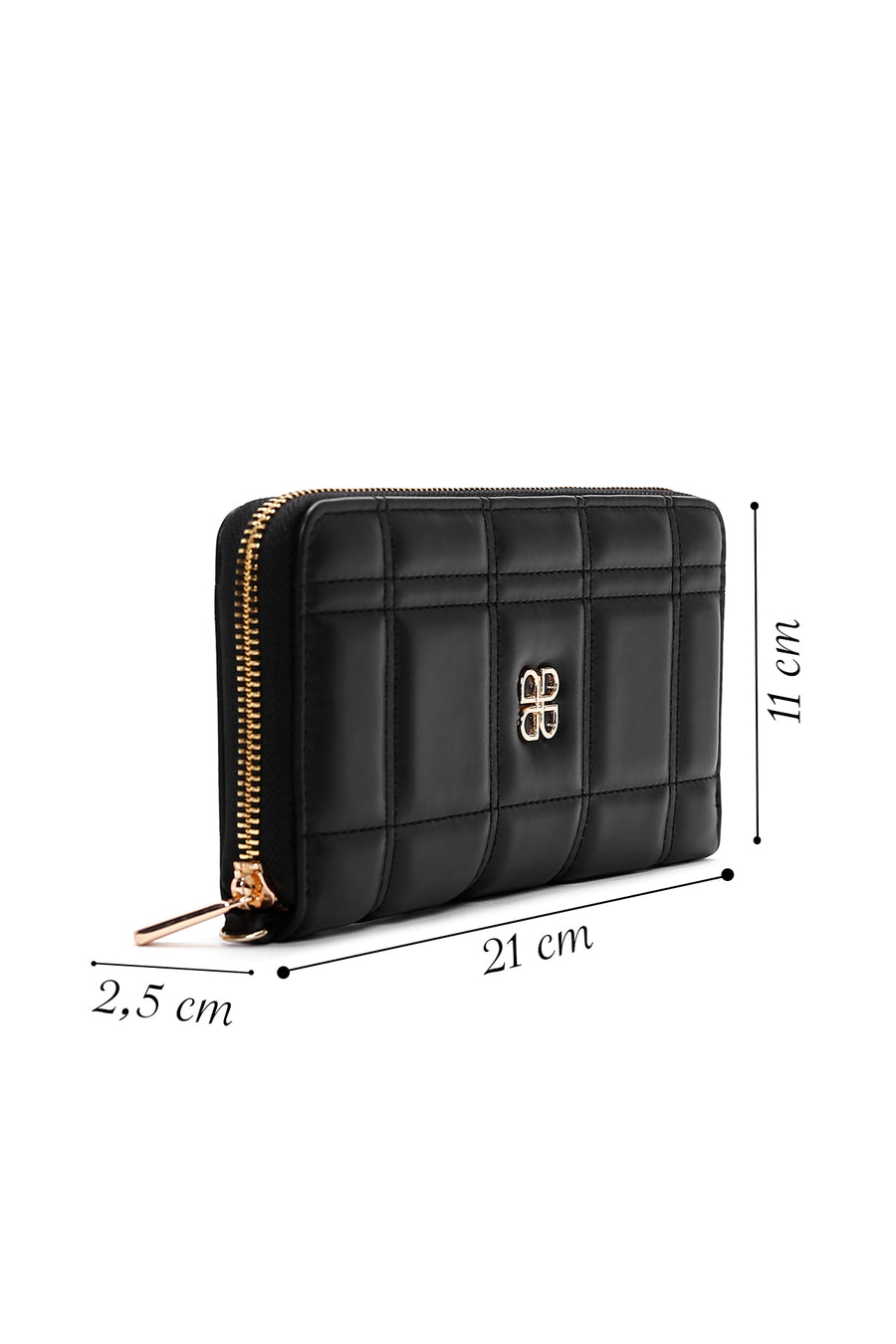 Women's Black Quilted Wallet