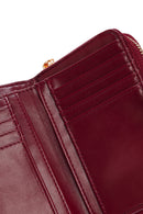 Women's Burgundy Patent Leather Wallet | Derimod