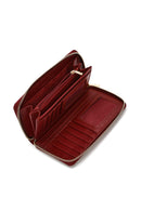 Kadın Bordo Baskılı Cüzdan | Derimod