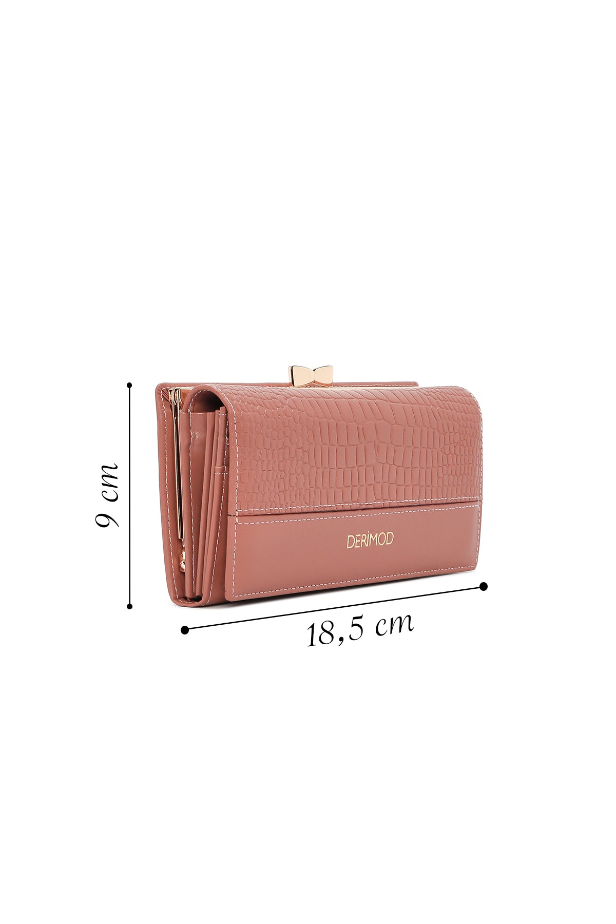 Kadın Pudra Kroko Desenli Cüzdan
