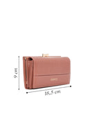 Kadın Pudra Kroko Desenli Cüzdan | Derimod