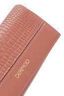 Kadın Pudra Kroko Desenli Cüzdan | Derimod