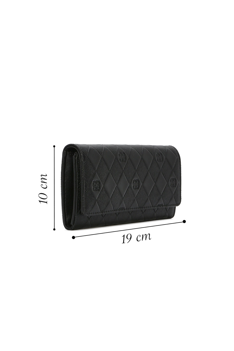 Women's Black Printed Wallet