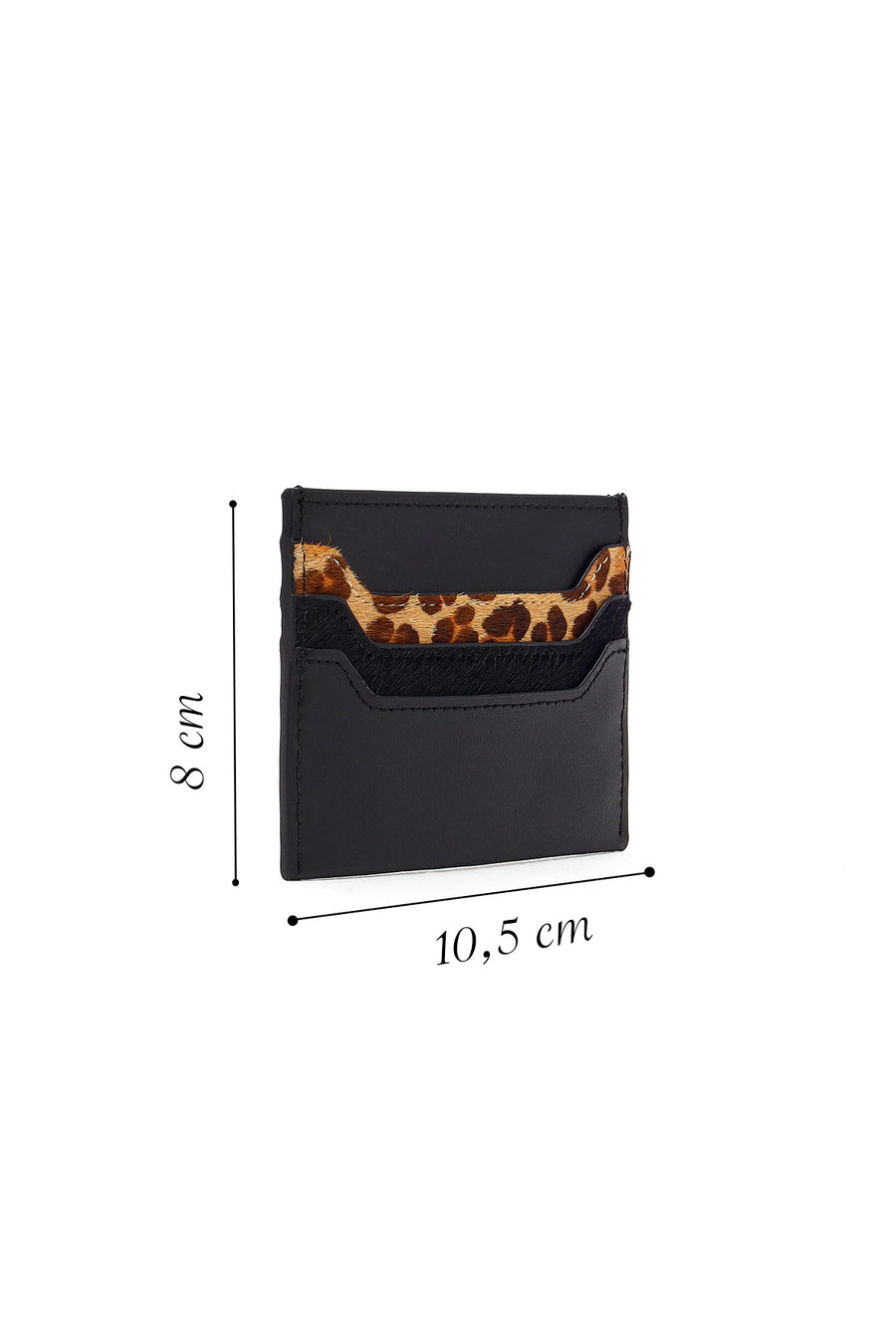 Woman Black Leopard Print Cardholder