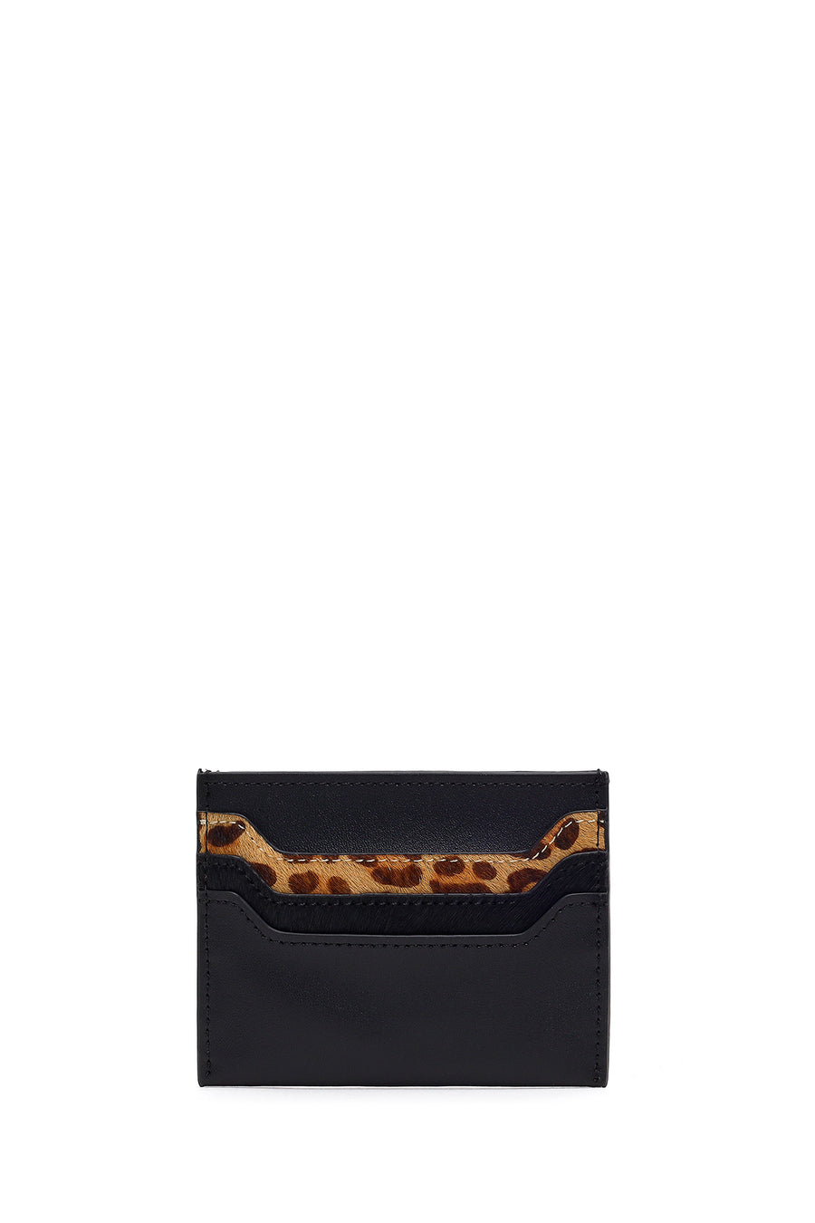 Woman Black Leopard Print Cardholder