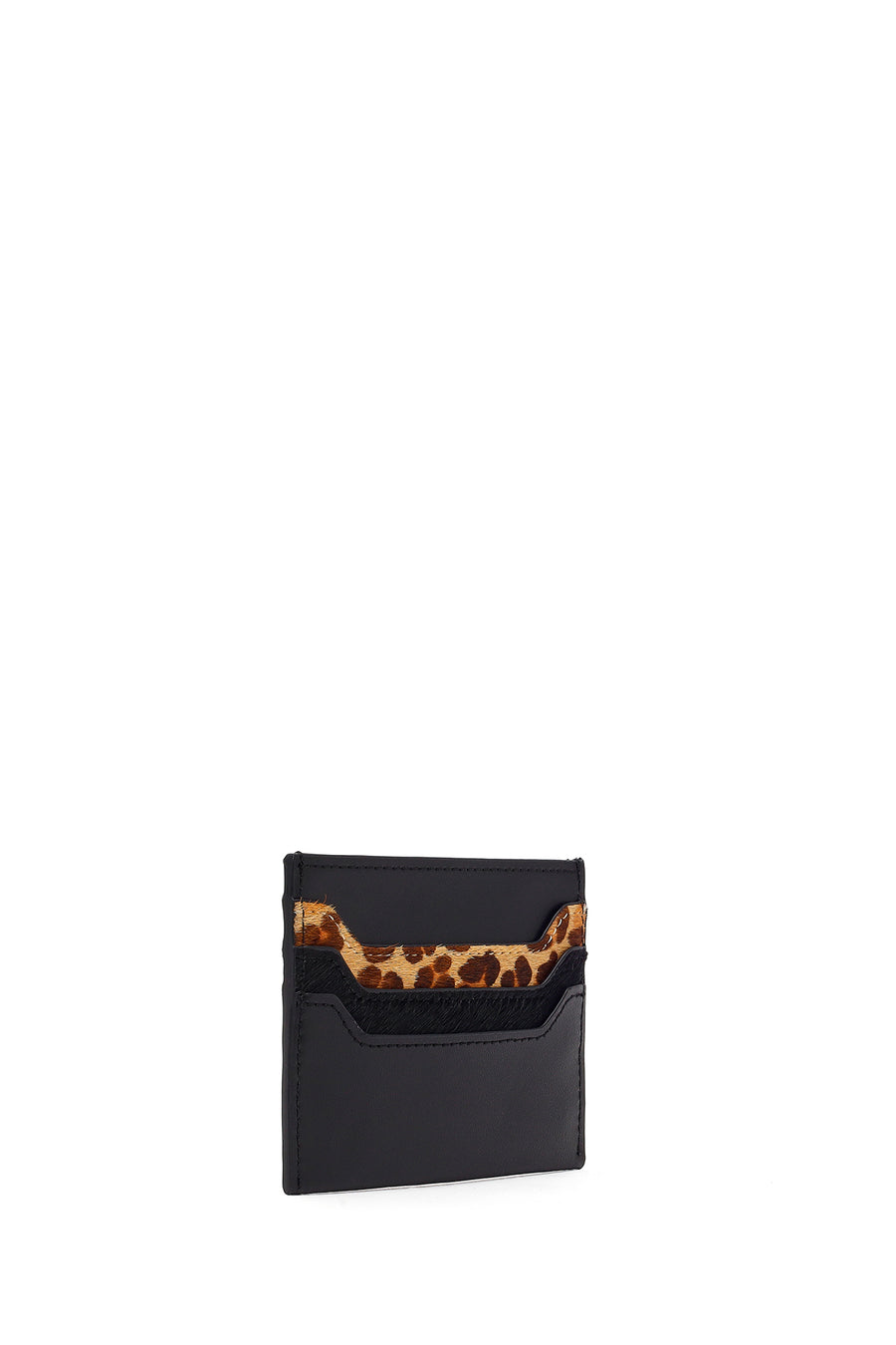 Woman Black Leopard Print Cardholder