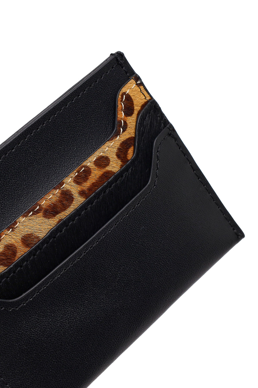 Woman Black Leopard Print Cardholder