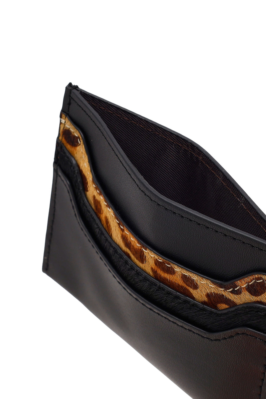 Woman Black Leopard Print Cardholder