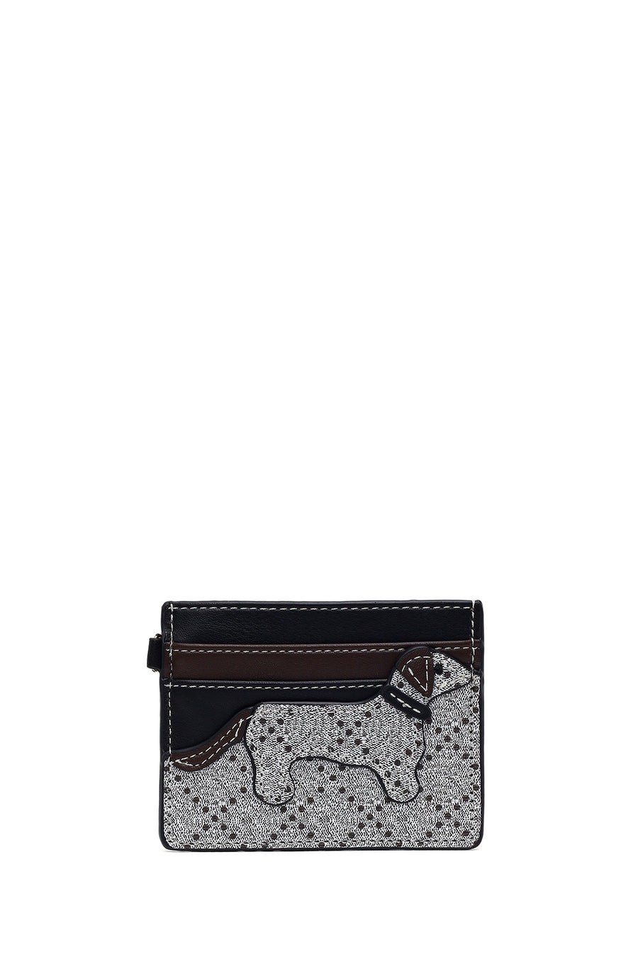 Women's Black Patterned Card Holder