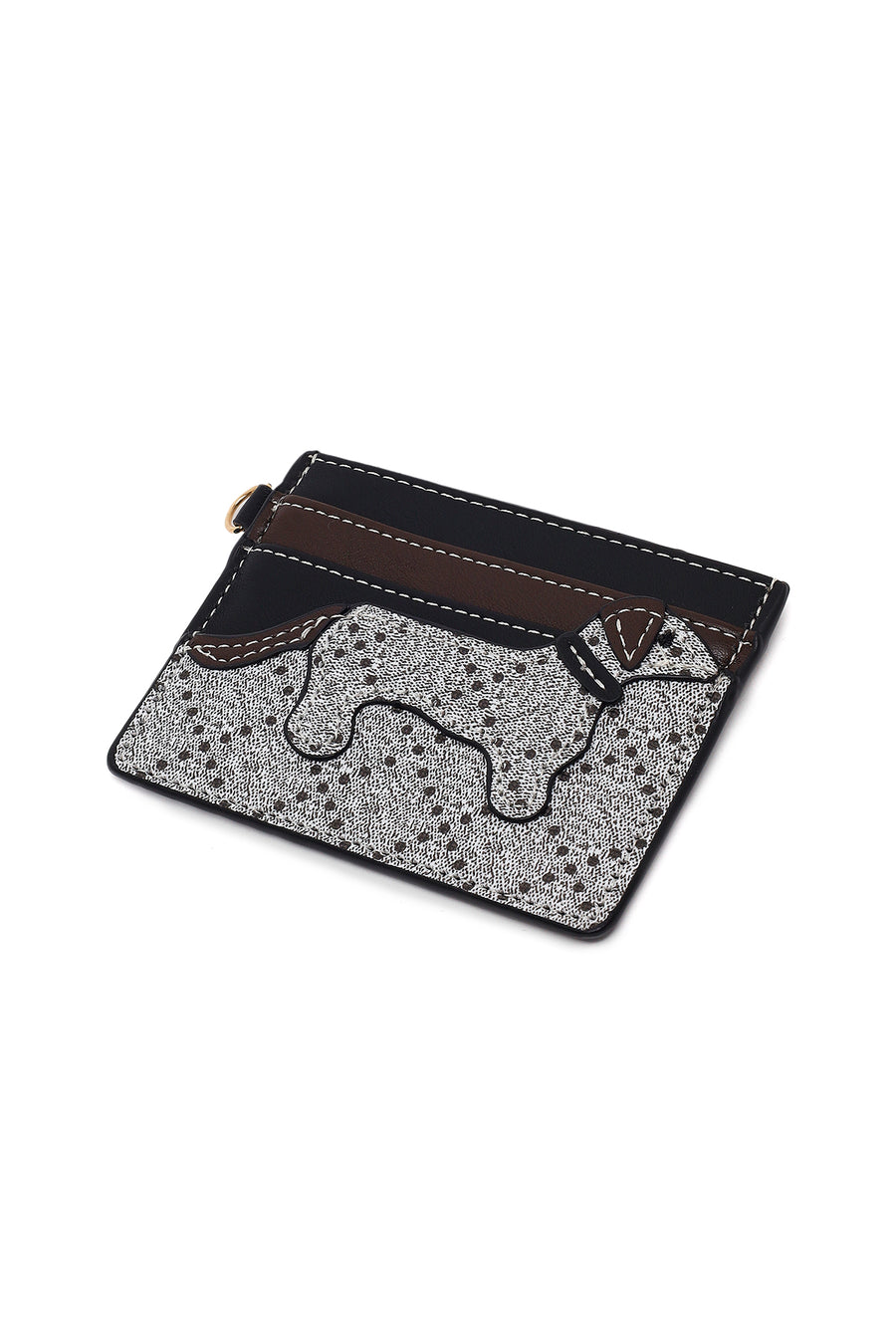 Women's Black Patterned Card Holder