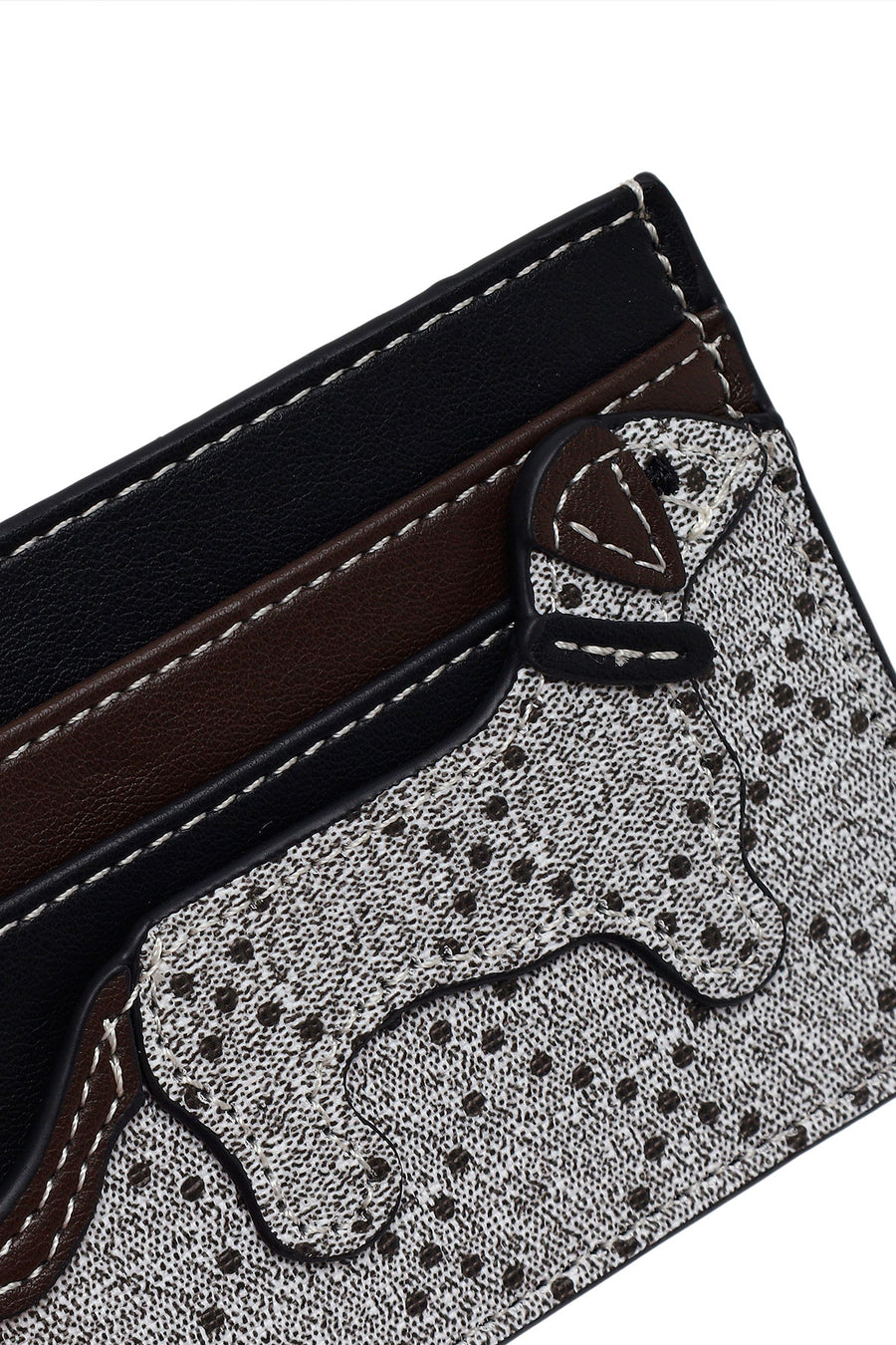 Women's Black Patterned Card Holder