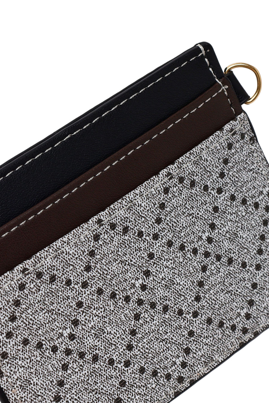 Women's Black Patterned Card Holder